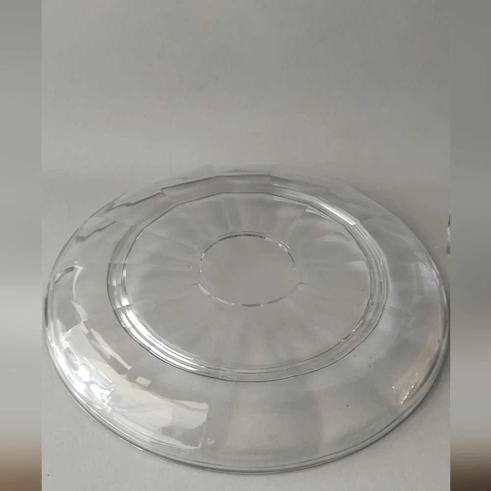 Clear Paneled Glass Cheese Dome W/11” Plate To Hold Crackers